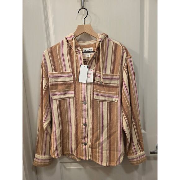 Roxy Sunlight Rider Stripe Hooded Shirt Jacket - Picture 6 of 8